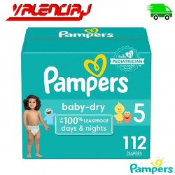 112 PAÑALES DESECHABLES PAMPERS BABE DRY TALLA 5