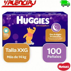 100 PAÑALES HUGGIES ULTRA CONFORT SNUG & DRY 5T XXG